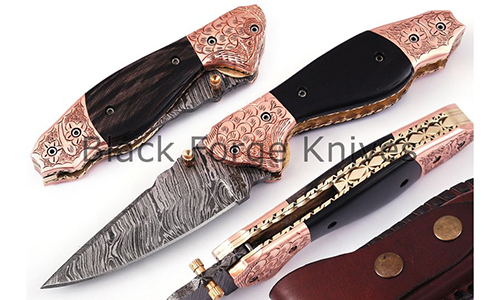 Damascus steel Handmade Liner Lock Knife