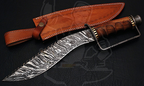 Damascus D-Guard fighting Bowie