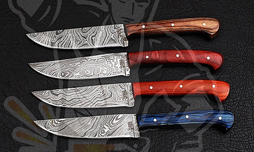 Damascus Steak Knife Set of 4 Piece