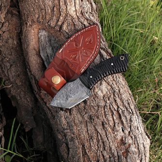 DAMASCUS TANTO SKINNER KNIFE