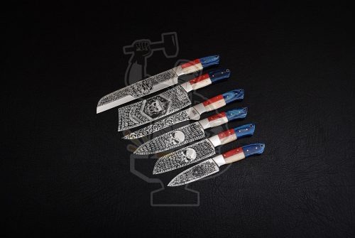 J2 STEEL TEXAS CHEF KNIFE SET (6  PIECE )