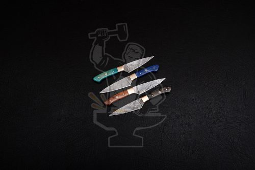 Damascus Pairing Knife Set // 4 Piece Set