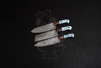 Damascus Chef Knife Set ( 3 Piece)