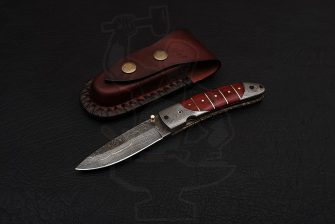 Damascus steel Handmade Liner Lock Knife