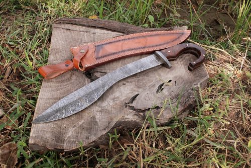 Damascus Falcata Knife