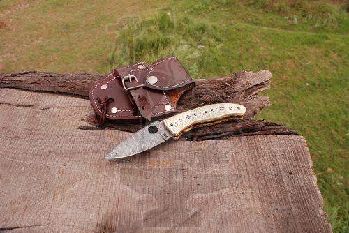 Damascus Handmade Liner Lock Knife