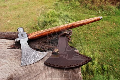 Damascus Pipe Smoking Tomahawk