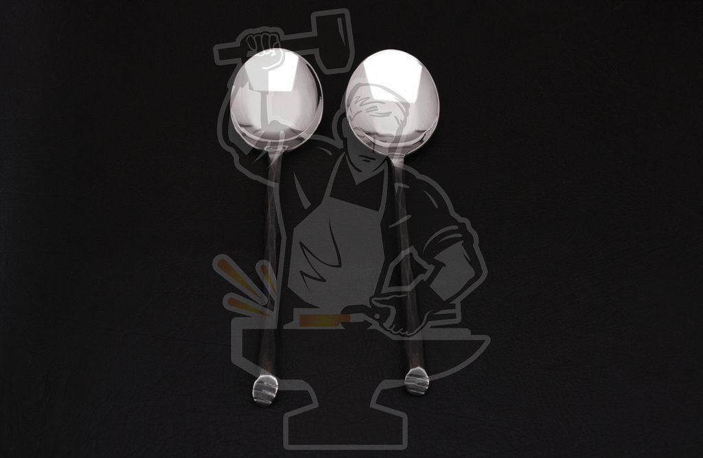 FORGED ARTISAN SERVING/CURRY SPOONS (02 PIECE)