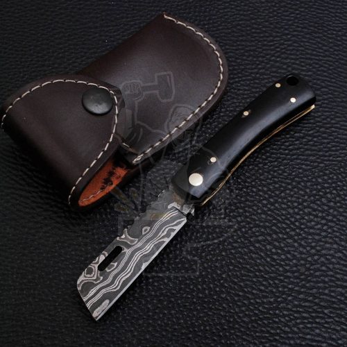 DAMASCUS SHEEPSFOOT FOLDING KNIFE