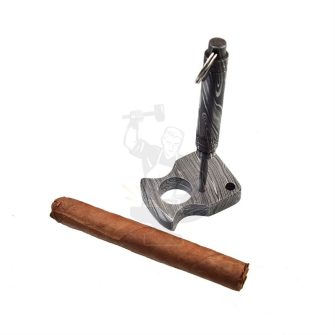 Damascus Cigar Stand/Rest/Knuckle/Pendant
