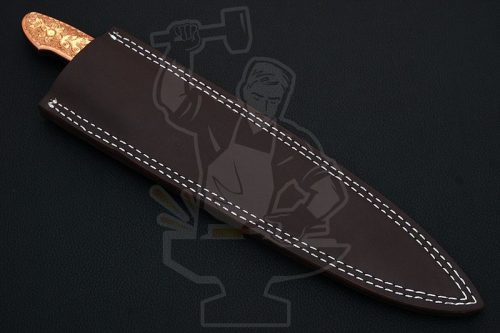 Customs Hand Engraved Damascus Chef Knife - Image 5
