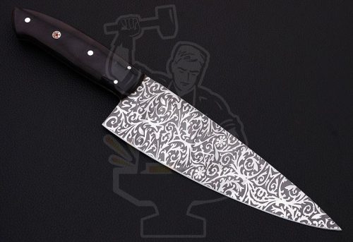 Carbon Chef Knife (etched) - Image 2