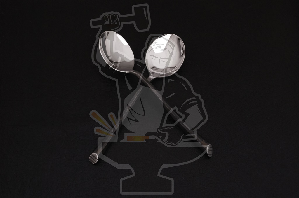 FORGED ARTISAN SERVING/CURRY SPOONS (02 PIECE) - Image 3