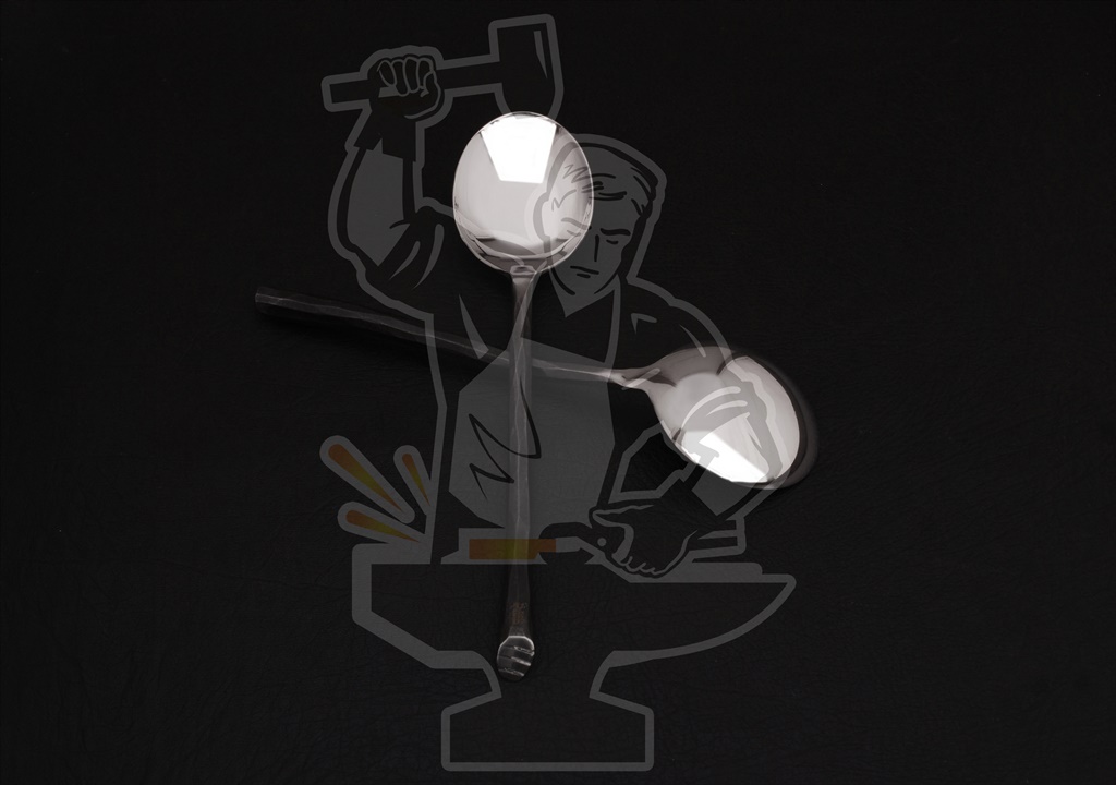 FORGED ARTISAN SERVING/CURRY SPOONS (02 PIECE) - Image 4