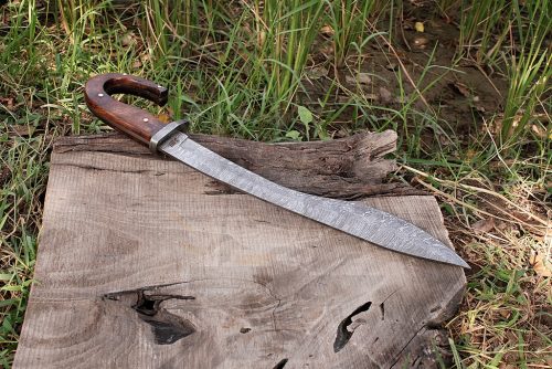 Damascus Falcata Knife - Image 3