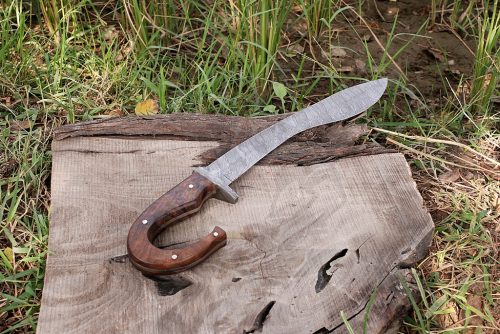 Damascus Falcata Knife - Image 4