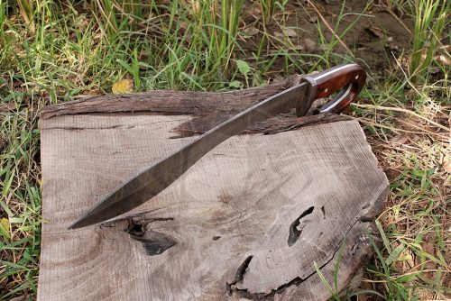 Damascus Falcata Knife - Image 6
