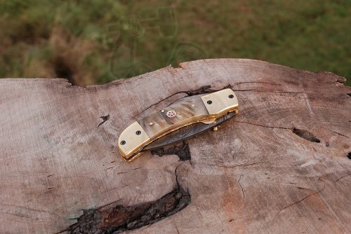 Damascus Liner Lock Folding Knife - Image 2