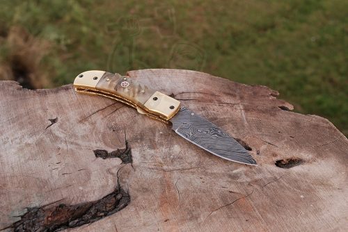 Damascus Liner Lock Folding Knife - Image 3