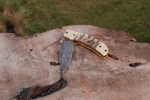 Damascus Liner Lock Folding Knife - Image 4