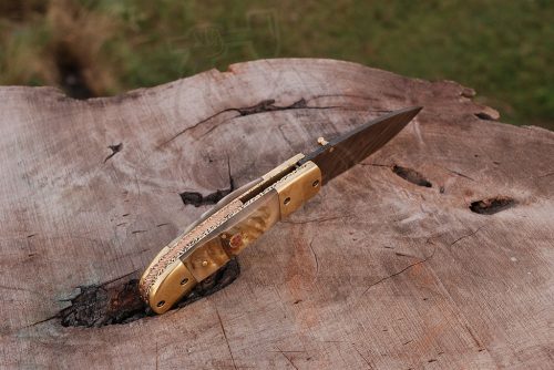 Damascus Liner Lock Folding Knife - Image 5