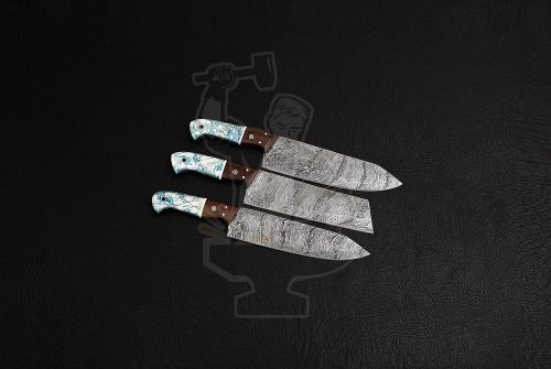 Damascus Chef Knife Set ( 3 Piece) - Image 2