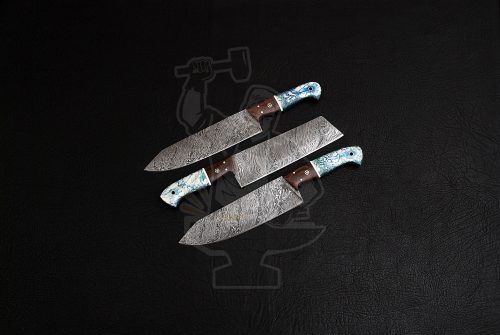 Damascus Chef Knife Set ( 3 Piece) - Image 4