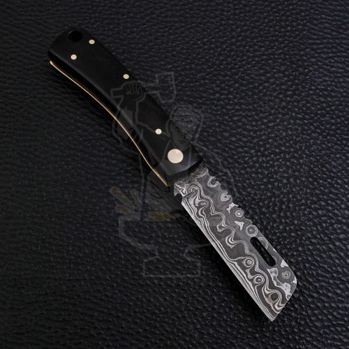 DAMASCUS SHEEPSFOOT FOLDING KNIFE - Image 2