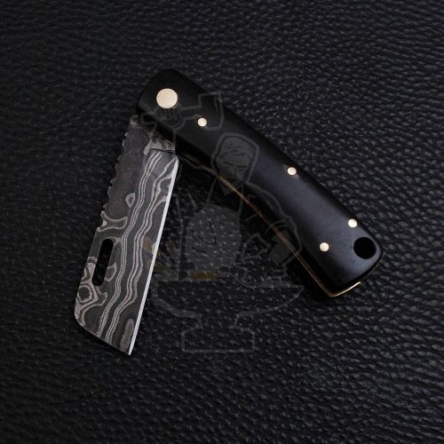 DAMASCUS SHEEPSFOOT FOLDING KNIFE - Image 4