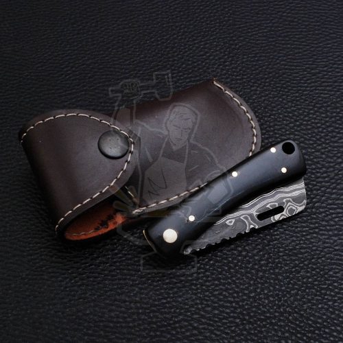 DAMASCUS SHEEPSFOOT FOLDING KNIFE - Image 5