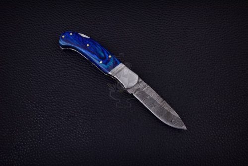 Damascus Steel Pocket Knife - Image 2