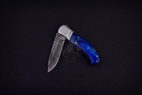 Damascus Steel Pocket Knife - Image 4
