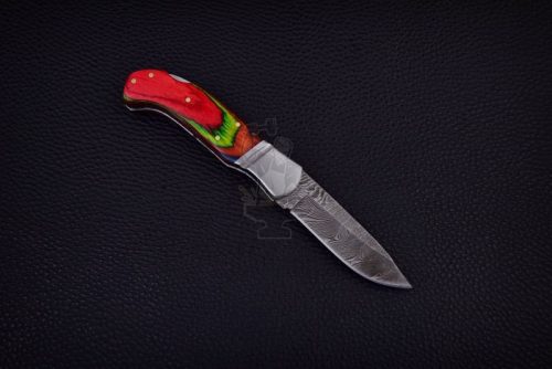 Damascus Steel Pocket Knife - Image 2