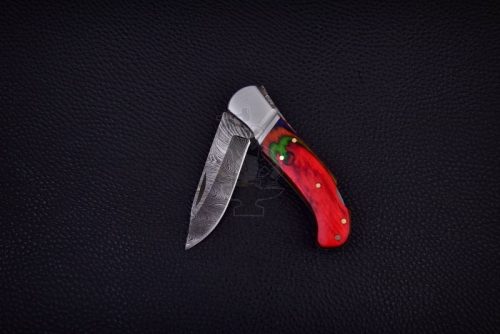 Damascus Steel Pocket Knife - Image 4