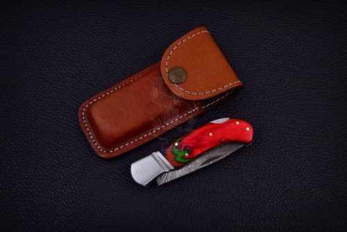 Damascus Steel Pocket Knife - Image 5