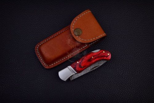 Damascus Steel Blade Pocket Knife - Image 2