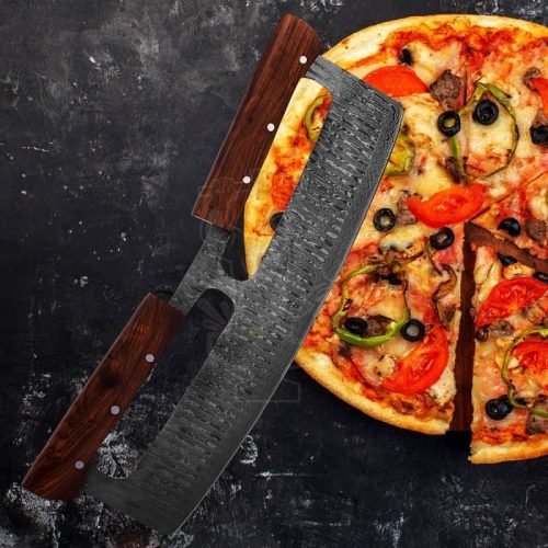 Damascus Steel Large Pizza Cutter/Slicer - Image 6