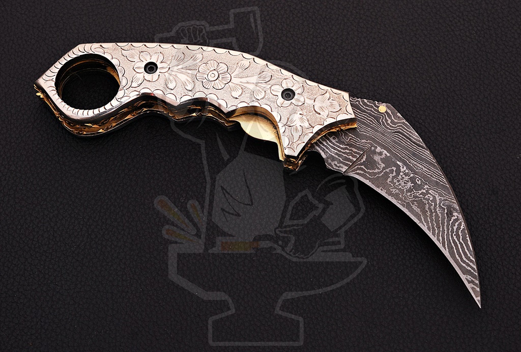 Damascus Folding Knife - Image 2