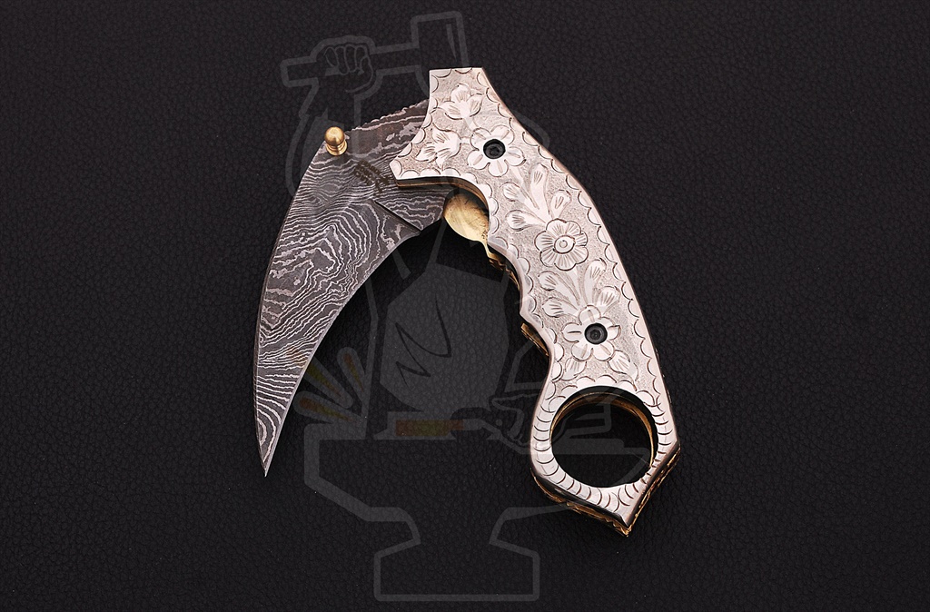 Damascus Folding Knife - Image 3