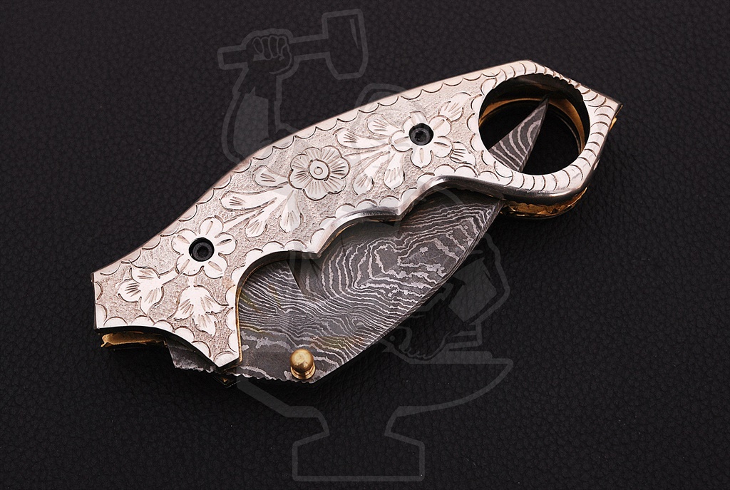 Damascus Folding Knife - Image 5