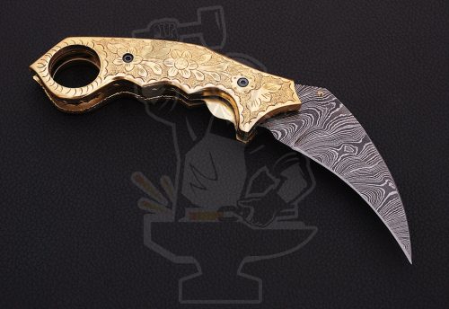 Damascus Folding Knife - Image 2