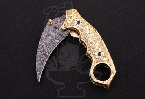 Damascus Folding Knife - Image 3
