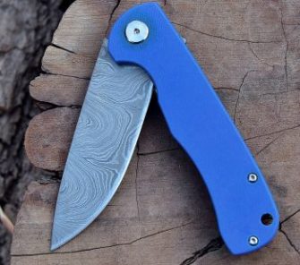Damascus steel Ball Bearing Flipper Knife